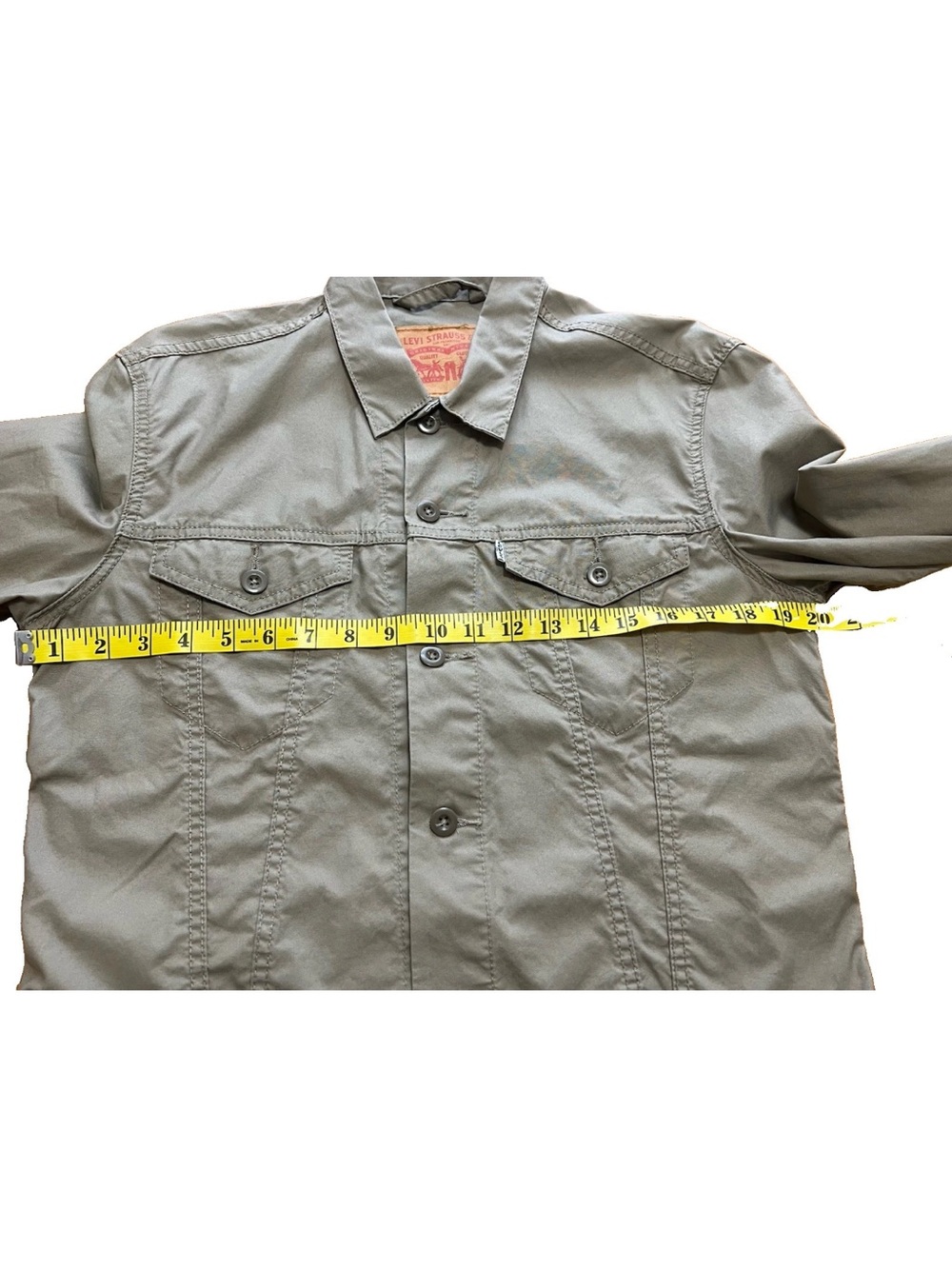 Levi's Men's M Lightweight Cotton Utility Trucker Jacket Khaki 72333 Unworn - Picture 7 of 9